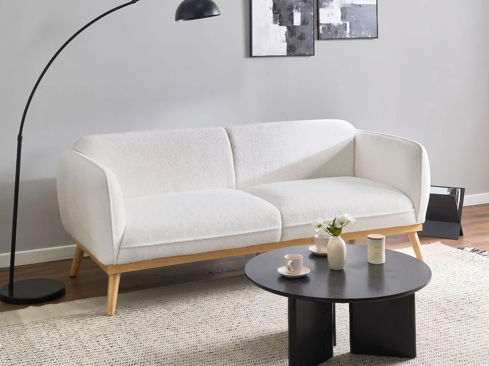 Sofa Beliani 5 vietų svetainės baldų komplektas LJUNG, baltas boucle audinys