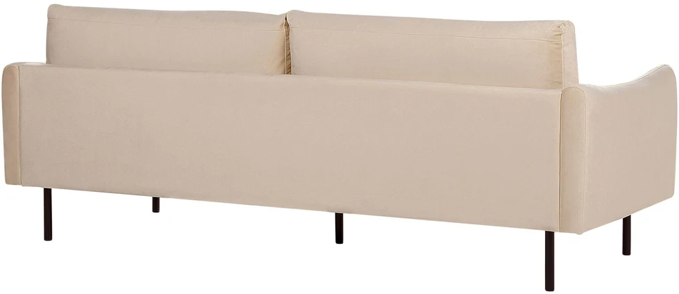 Sofa Beliani 5 vietu svetaines baldu komplektas VINTERBRO, veliuras, smėlio spalva, su otomane