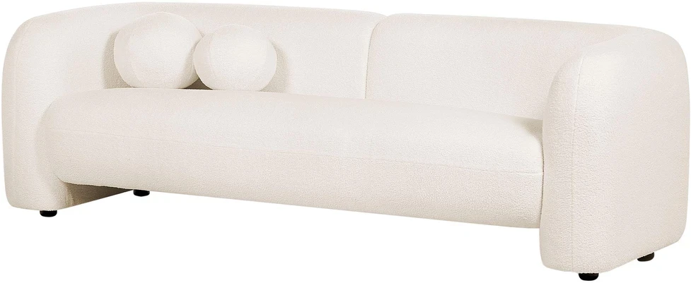 Sofa Beliani 5 vietų svetainės baldų komplektas LEIREN, baltos spalvos, bouclé audinys