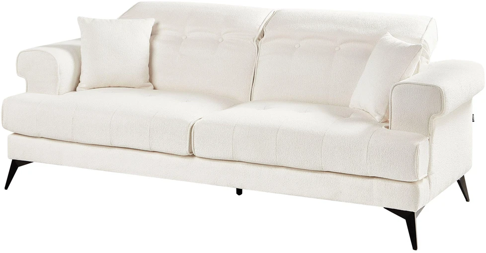 Sofa Beliani 5 vietų svetainės baldų komplektas SKIVE, boucle, baltas