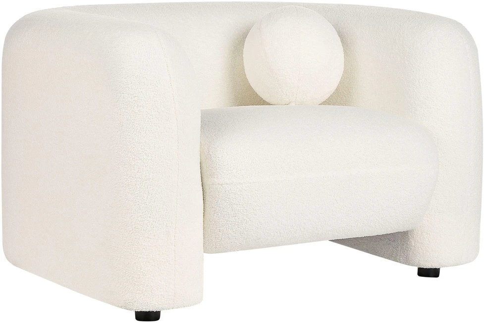 Sofa Beliani 5 vietų svetainės baldų komplektas LEIREN, baltos spalvos, bouclé audinys