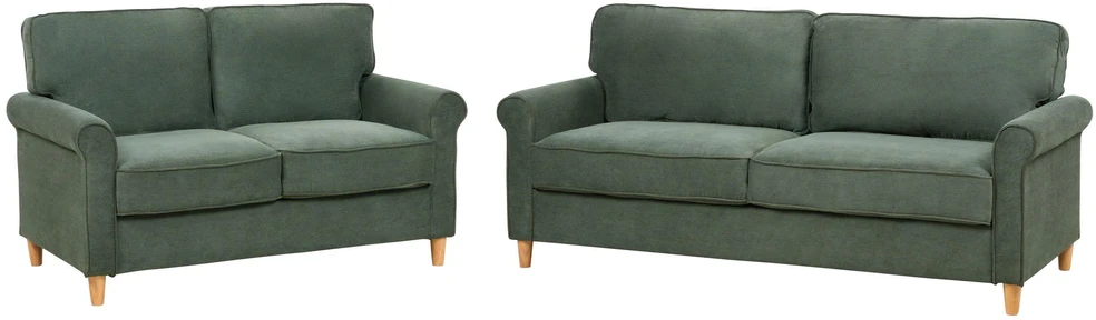 Sofa Beliani 5 vietų svetainės baldų komplektas RONNEBY, tamsiai žalias velvetas