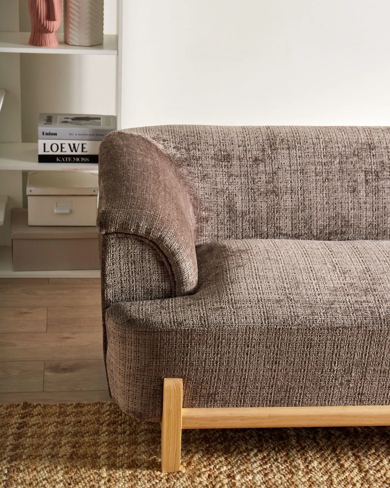 Sofa Beliani 5 vietų svetainės baldų komplektas ALNOR, šenilinis, rudas