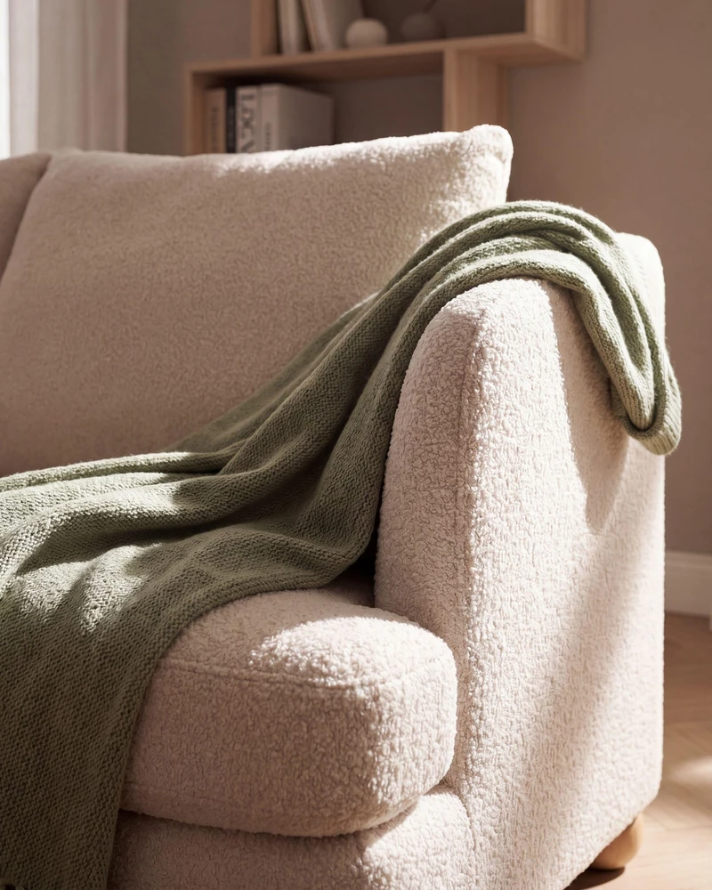 Sofa Beliani 6 asmenų poilsio baldų komplektas RATTVIK, boucle audinys, pieno balta