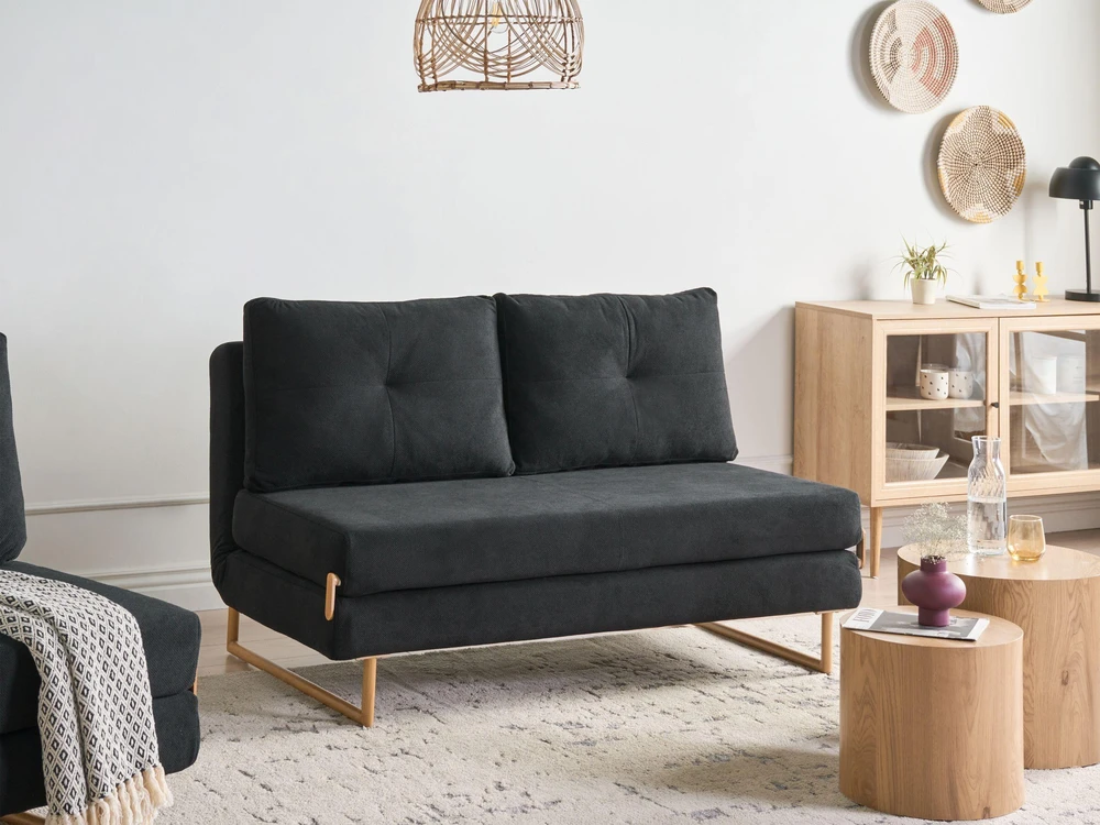 Sofa Beliani 6 asmenų svetainės baldų komplektas JERSLEV juodas