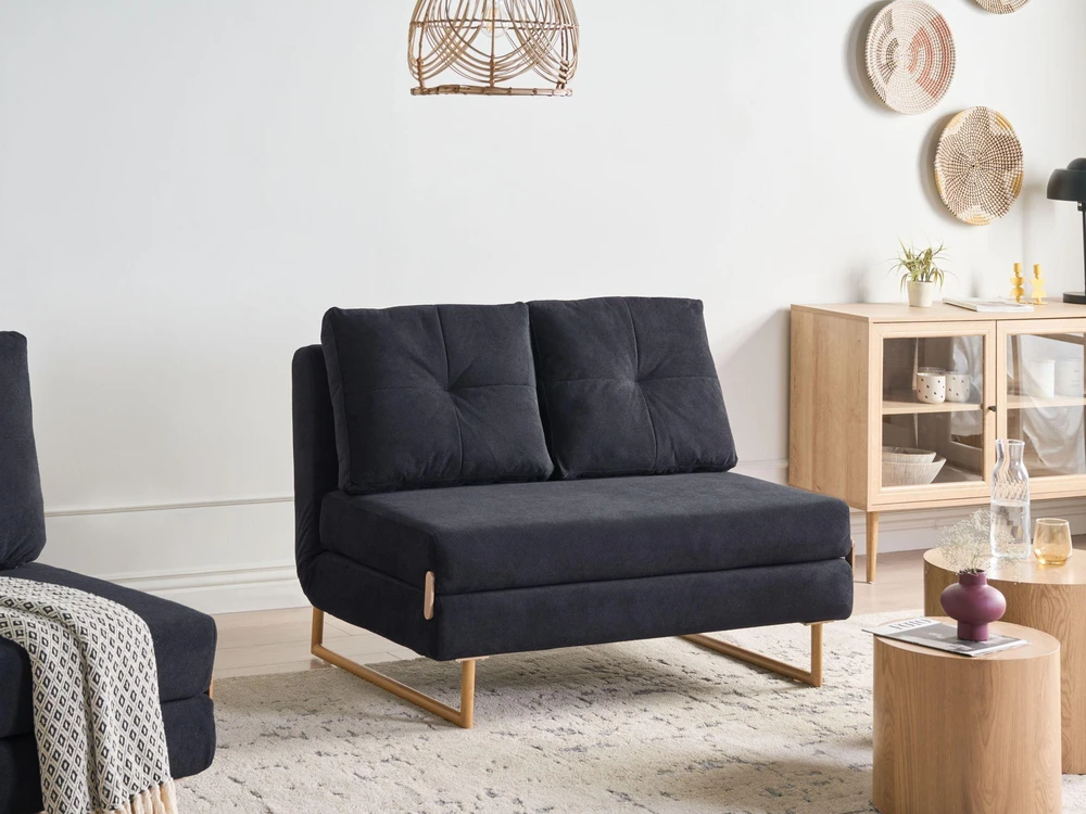 Sofa Beliani 6 asmenų svetainės baldų komplektas JERSLEV juodas