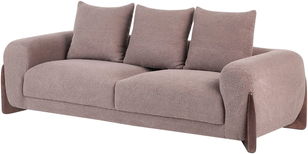 Sofa Beliani 6 asmenų svetainės baldų komplektas VINLIDEN rudos spalvos boucle audinio