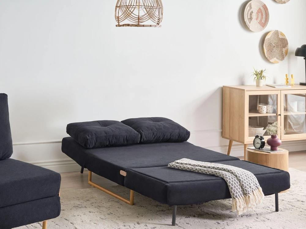 Sofa Beliani 6 asmenų svetainės baldų komplektas JERSLEV juodas