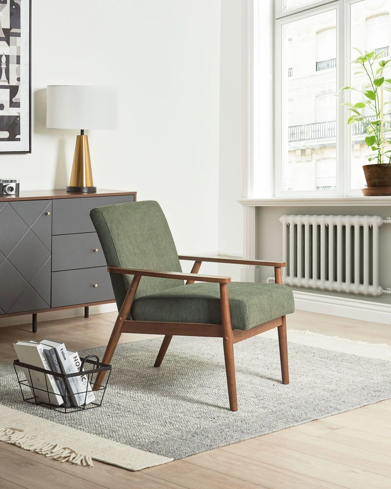 Sofa Beliani 6 vietų svetainės baldų komplektas ESRUM tamsiai ruda / žalia