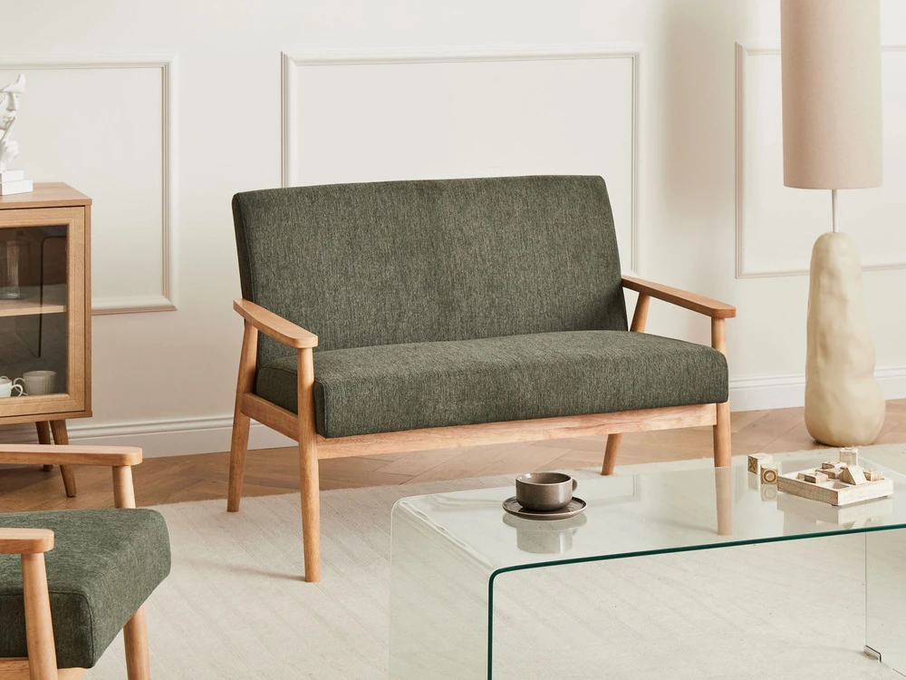 Sofa Beliani 6 vietų svetainės baldų komplektas ESRUM šviesiai rudas / žalias