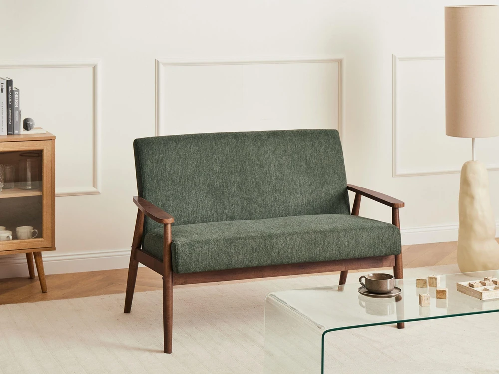 Sofa Beliani 6 vietų svetainės baldų komplektas ESRUM tamsiai ruda / žalia