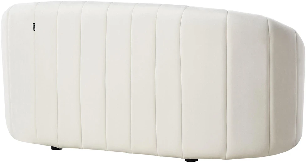 Sofa Beliani 6 vietų svetainės baldų komplektas MALUNG, veliūras, kreminė balta