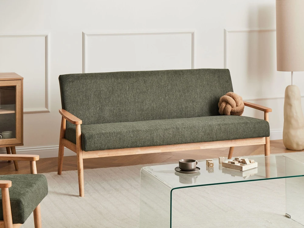 Sofa Beliani 6 vietų svetainės baldų komplektas ESRUM šviesiai rudas / žalias