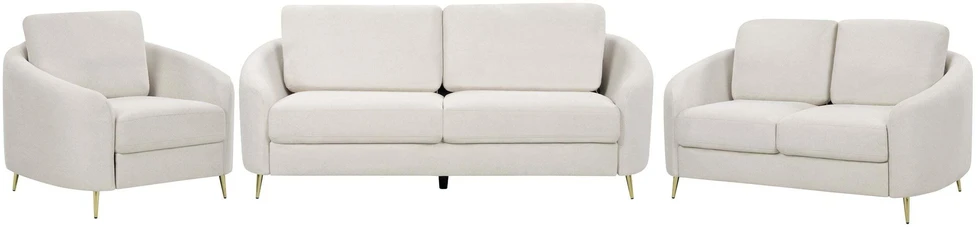 Sofa Beliani 6 vietų svetainės baldų komplektas TROSA šviesiai smėlio spalvos