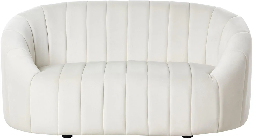 Sofa Beliani 6 vietų svetainės baldų komplektas MALUNG, veliūras, kreminė balta