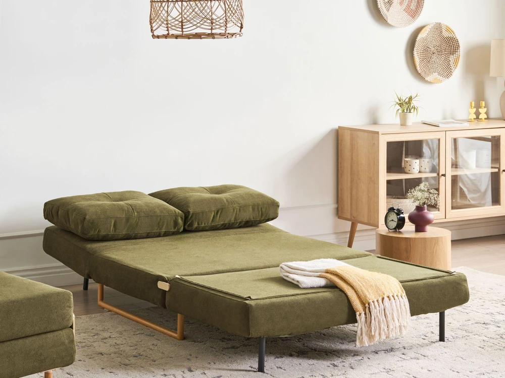 Sofa Beliani 6 vietų svetainės baldų komplektas JERSLEV žalias