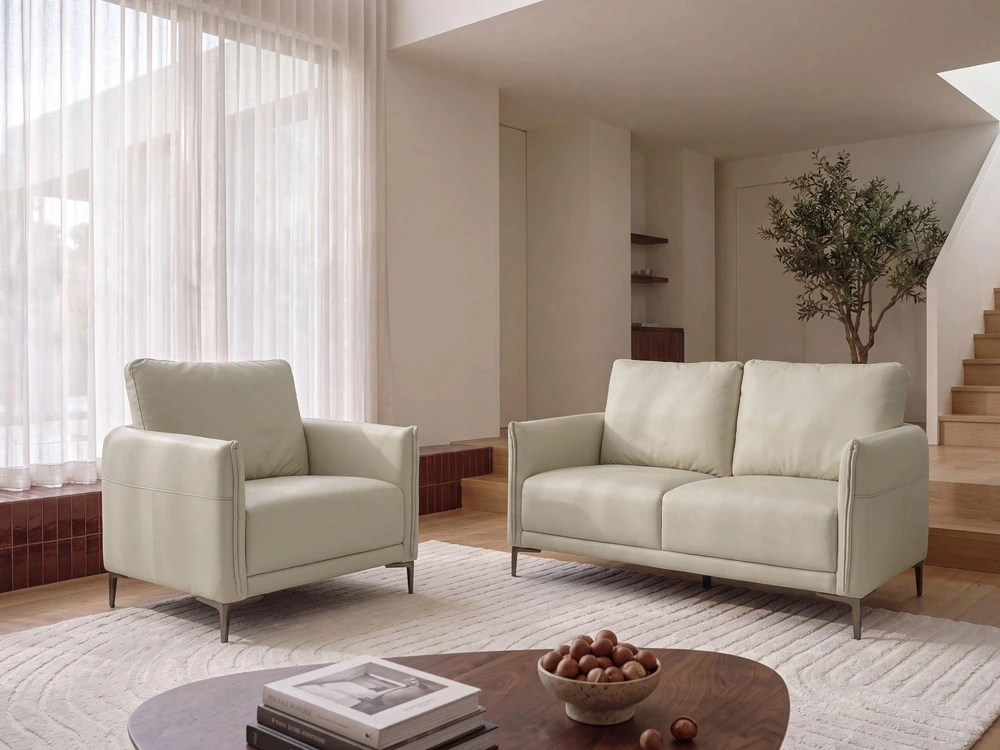 Sofa Beliani 6 vietų svetainės baldų komplektas CILENS, šviesiai smėlio spalvos