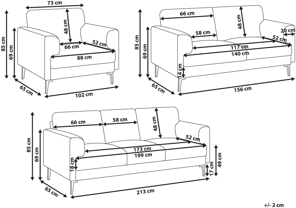 Sofa Beliani 6 vietų svetainės baldų komplektas LOUSTO rudas