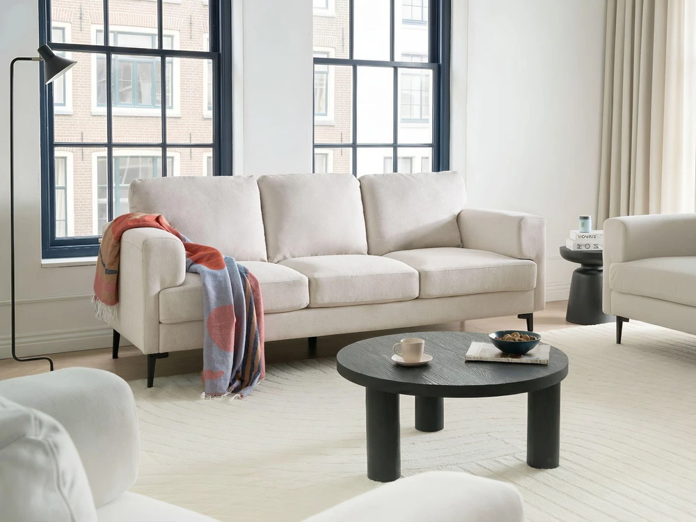 Sofa Beliani 6 vietų svetainės baldų komplektas LOUSTO, šviesiai smėlio spalvos