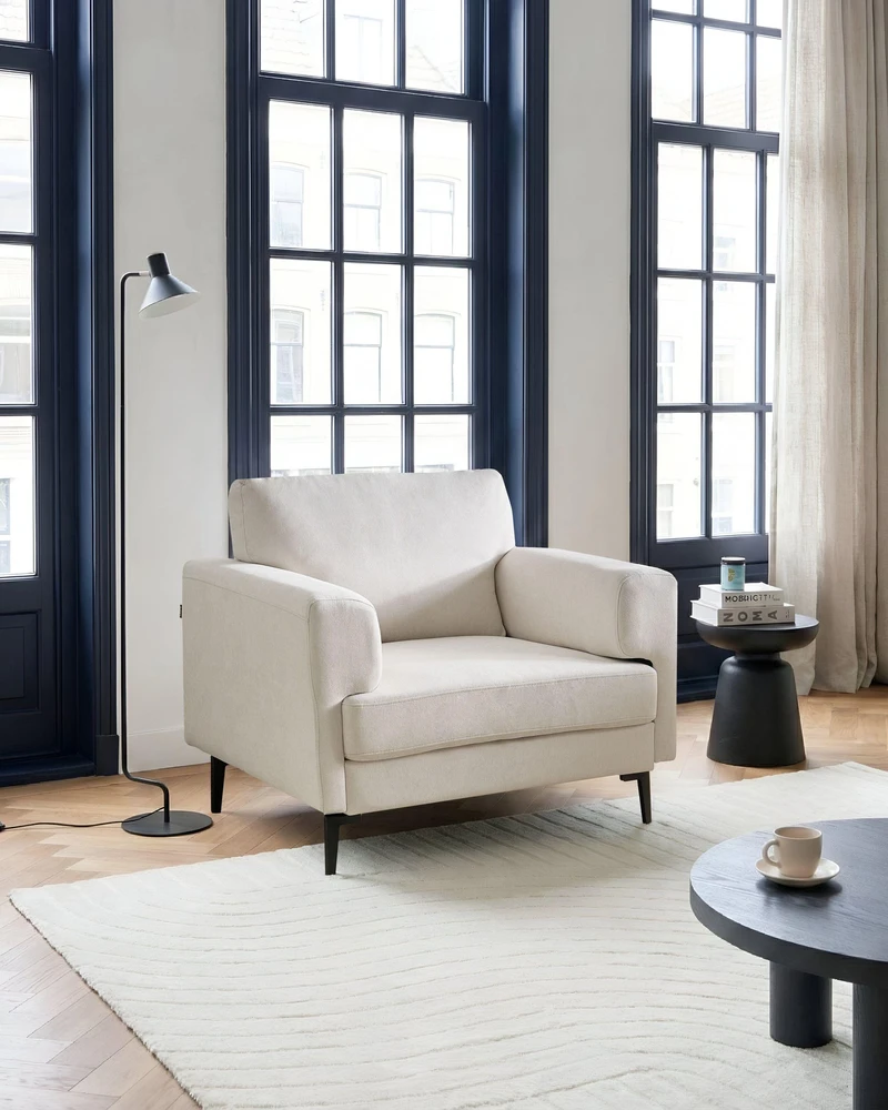 Sofa Beliani 6 vietų svetainės baldų komplektas LOUSTO, šviesiai smėlio spalvos