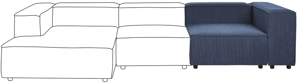 Sofa Beliani ARDAL kampinis modulis, tamsiai mėlynas velvetas, kairinis
