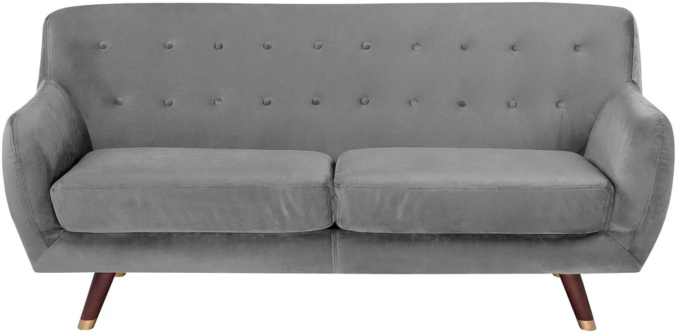 Sofa Beliani BODO 6 asmenų svetainės baldų komplektas, veliūras, pilkas