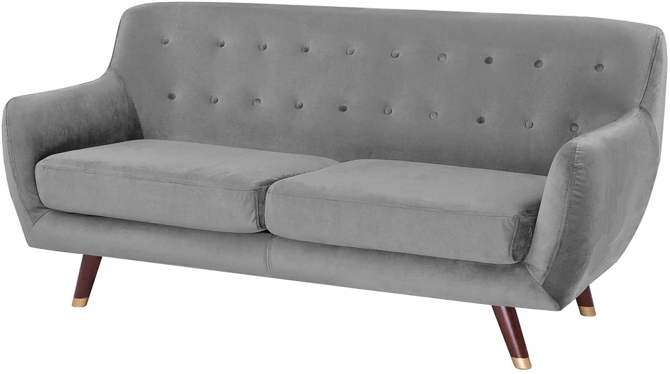 Sofa Beliani BODO 6 asmenų svetainės baldų komplektas, veliūras, pilkas