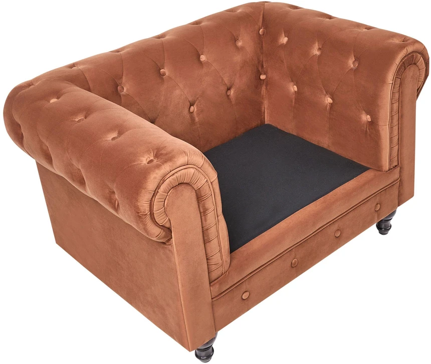 Sofa Beliani CHESTERFIELD poilsio baldų komplektas 4 asmenims, veliūrinis, aukso rudos spalvos