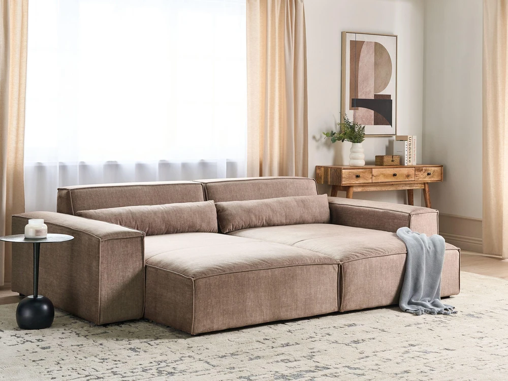 Sofa Beliani Dešinės pusės šezlongas HELLNAR, šviesiai rudas