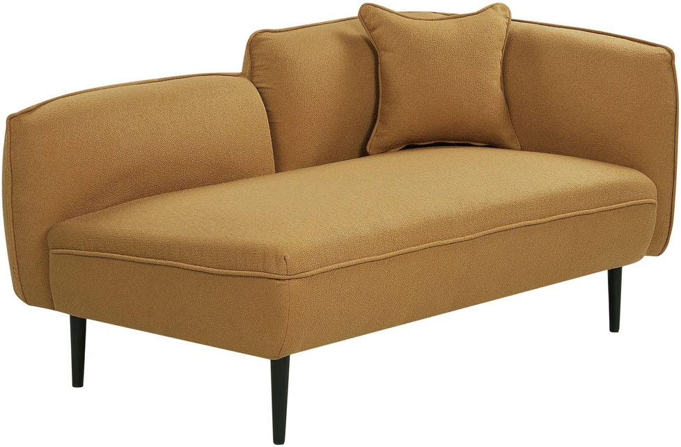 Sofa Beliani Dešininė šezlongas CHEVANNES Boucle garstyčių spalvos