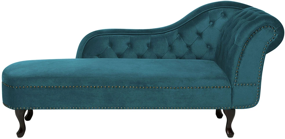 Sofa Beliani Dešininė šezlongas NIMES veliūrinis azūrinis