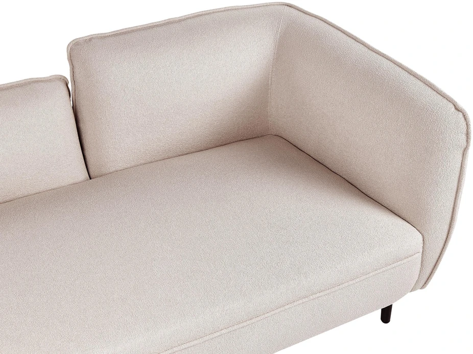 Sofa Beliani Dešininė šezlongo kėdė CHEVANNES Boucle šviesiai smėlio spalvos