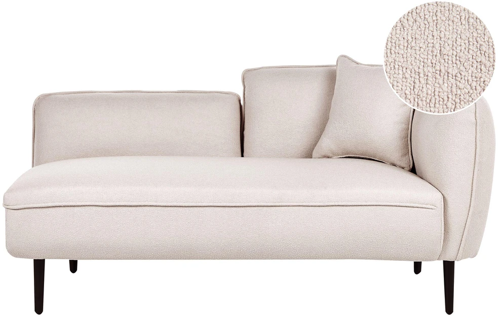 Sofa Beliani Dešininė šezlongo kėdė CHEVANNES Boucle šviesiai smėlio spalvos