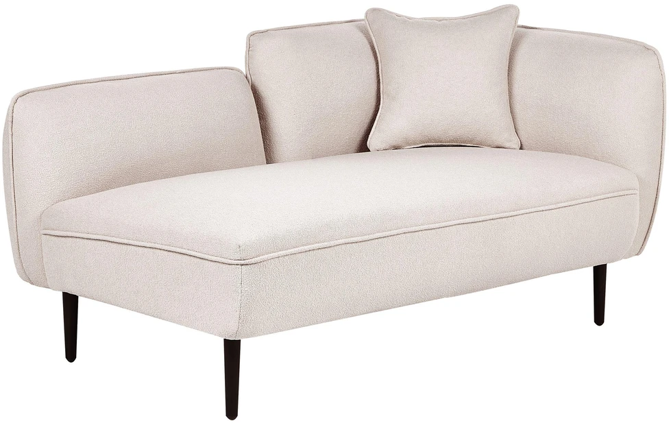 Sofa Beliani Dešininė šezlongo kėdė CHEVANNES Boucle šviesiai smėlio spalvos