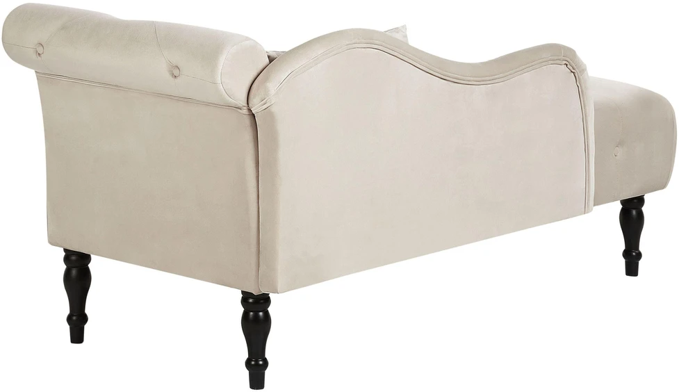 Sofa Beliani Dešininė šezlongo kėdė IVRY, veliūrinė, šviesiai smėlio spalvos