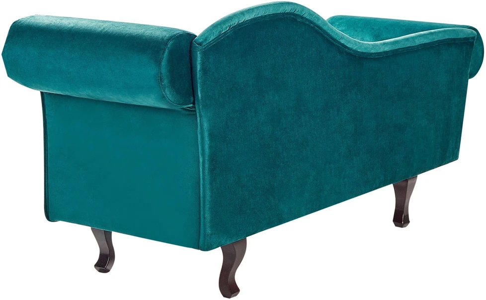 Sofa Beliani Dešininė šezlongo kėdė LATTES II veliūrinė smaragdinė su pagalve
