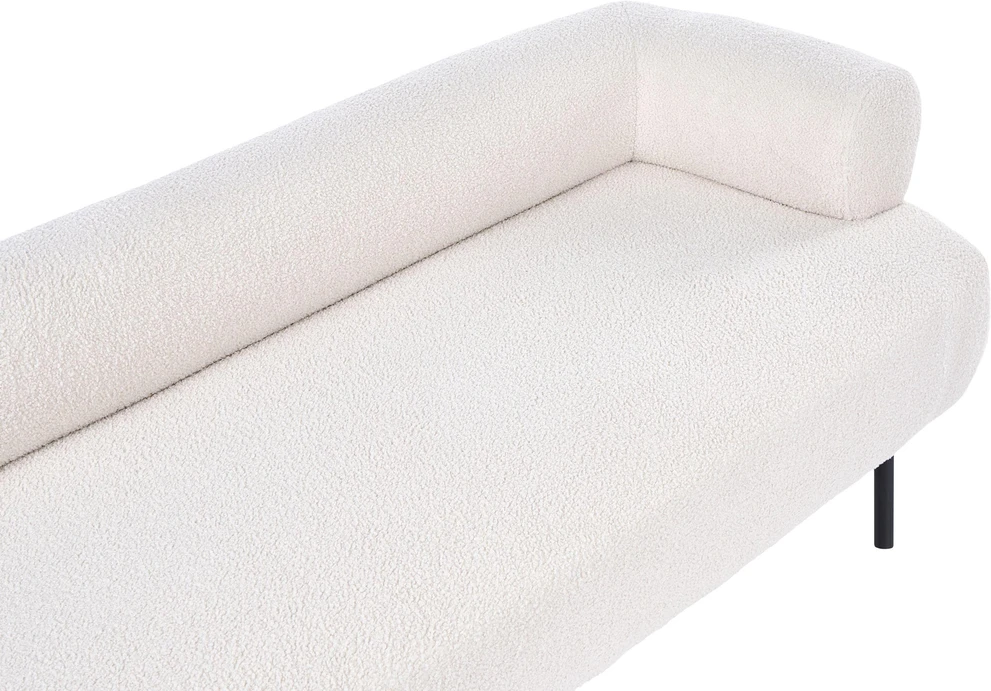 Sofa Beliani Dešininė šezlongo kėdė MIRMANDE Boucle kreminės baltos spalvos