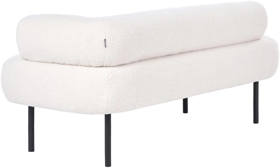 Sofa Beliani Dešininė šezlongo kėdė MIRMANDE Boucle kreminės baltos spalvos