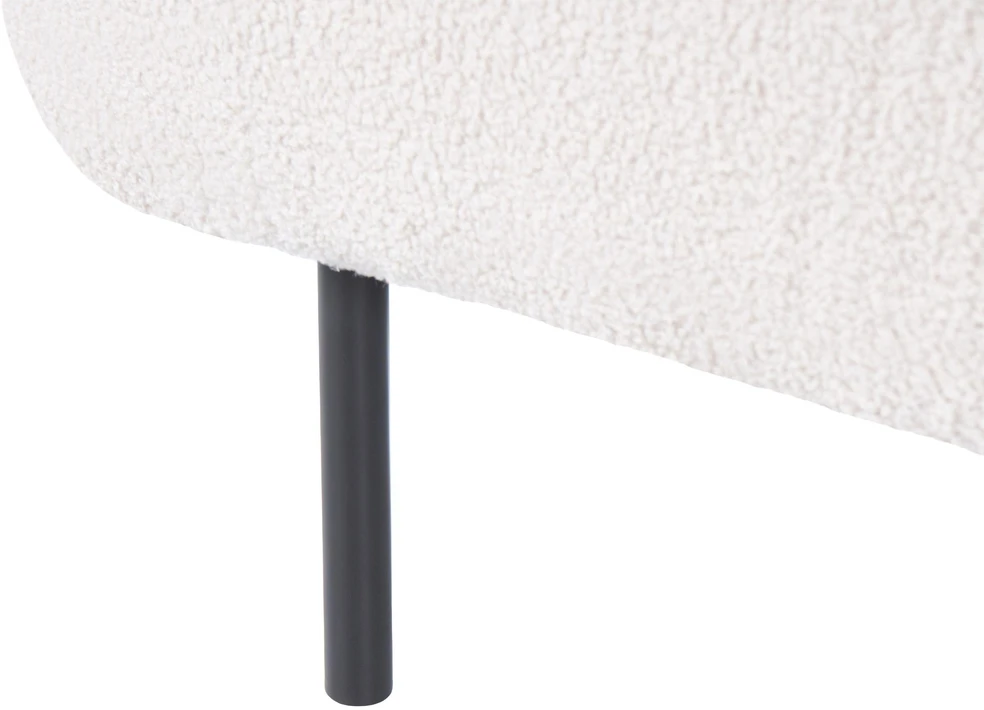 Sofa Beliani Dešininė šezlongo kėdė MIRMANDE Boucle kreminės baltos spalvos
