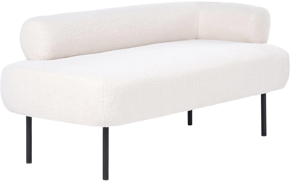 Sofa Beliani Dešininė šezlongo kėdė MIRMANDE Boucle kreminės baltos spalvos