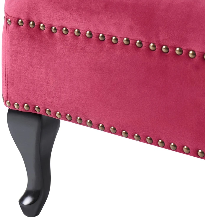 Sofa Beliani Dešininė šezlongo kėdė NIMES aksominė bordo