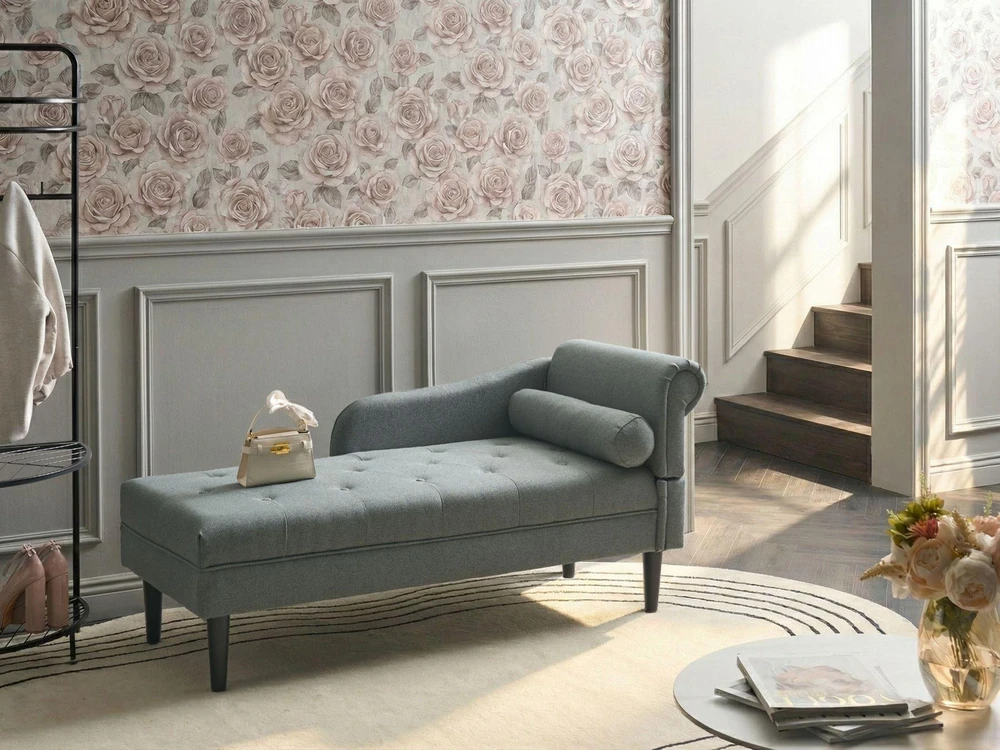Sofa Beliani Dešininė šezlongo kėdė YVOIRE žalia