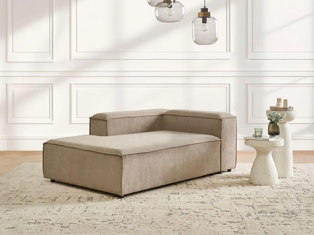 Sofa Beliani Dešininės pusės gulimoji kėdė ARDAL, velvetas, šviesiai ruda
