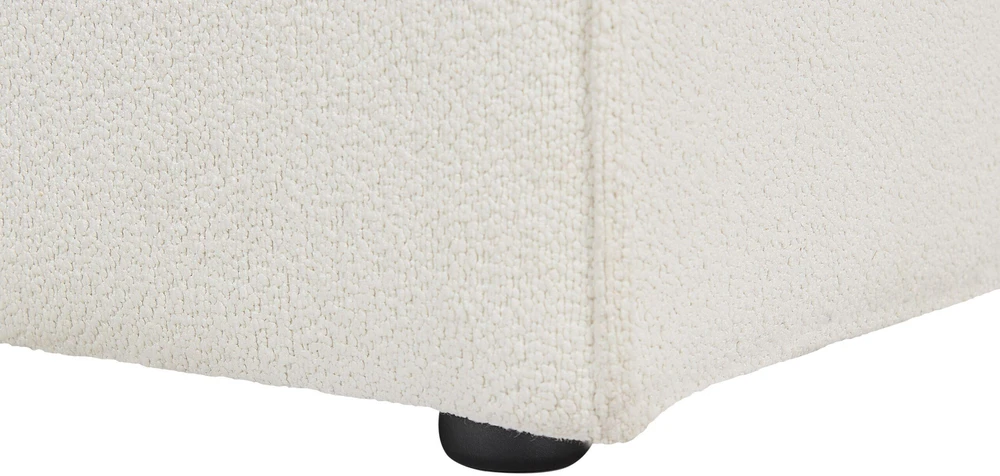 Sofa Beliani Dešininės pusės gultas HELLNAR Boucle, kreminės baltos spalvos