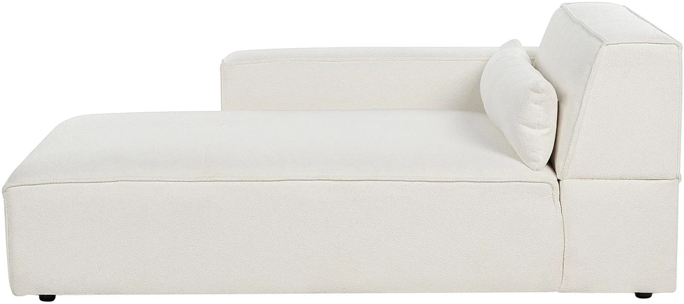 Sofa Beliani Dešininės pusės gultas HELLNAR Boucle, kreminės baltos spalvos