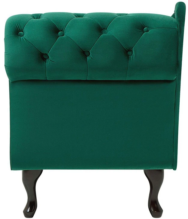 Sofa Beliani Dešininės pusės šezlongas NIMES veliūrinis žalias