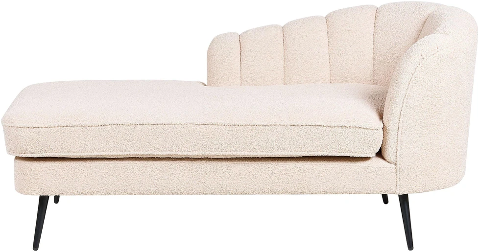 Sofa Beliani Dešininis gultas ALLIER Boucle šviesiai smėlio spalvos