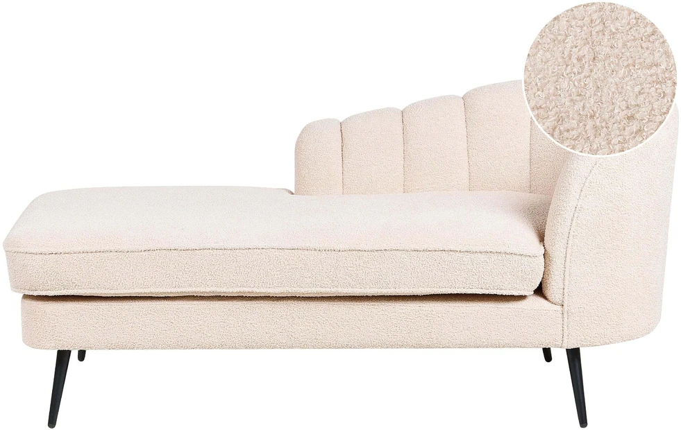 Sofa Beliani Dešininis gultas ALLIER Boucle šviesiai smėlio spalvos