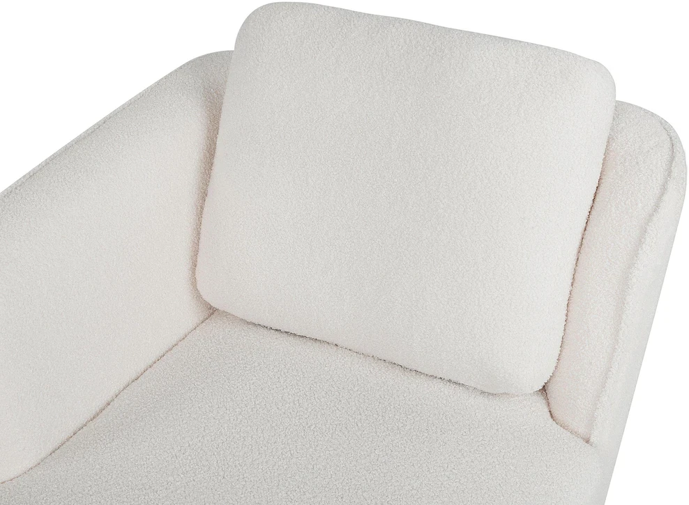 Sofa Beliani Dešininis gultas ARTHEZE Boucle, kreminės baltos spalvos