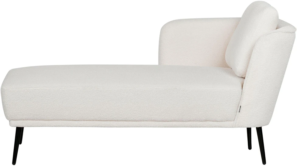 Sofa Beliani Dešininis gultas ARTHEZE Boucle, kreminės baltos spalvos